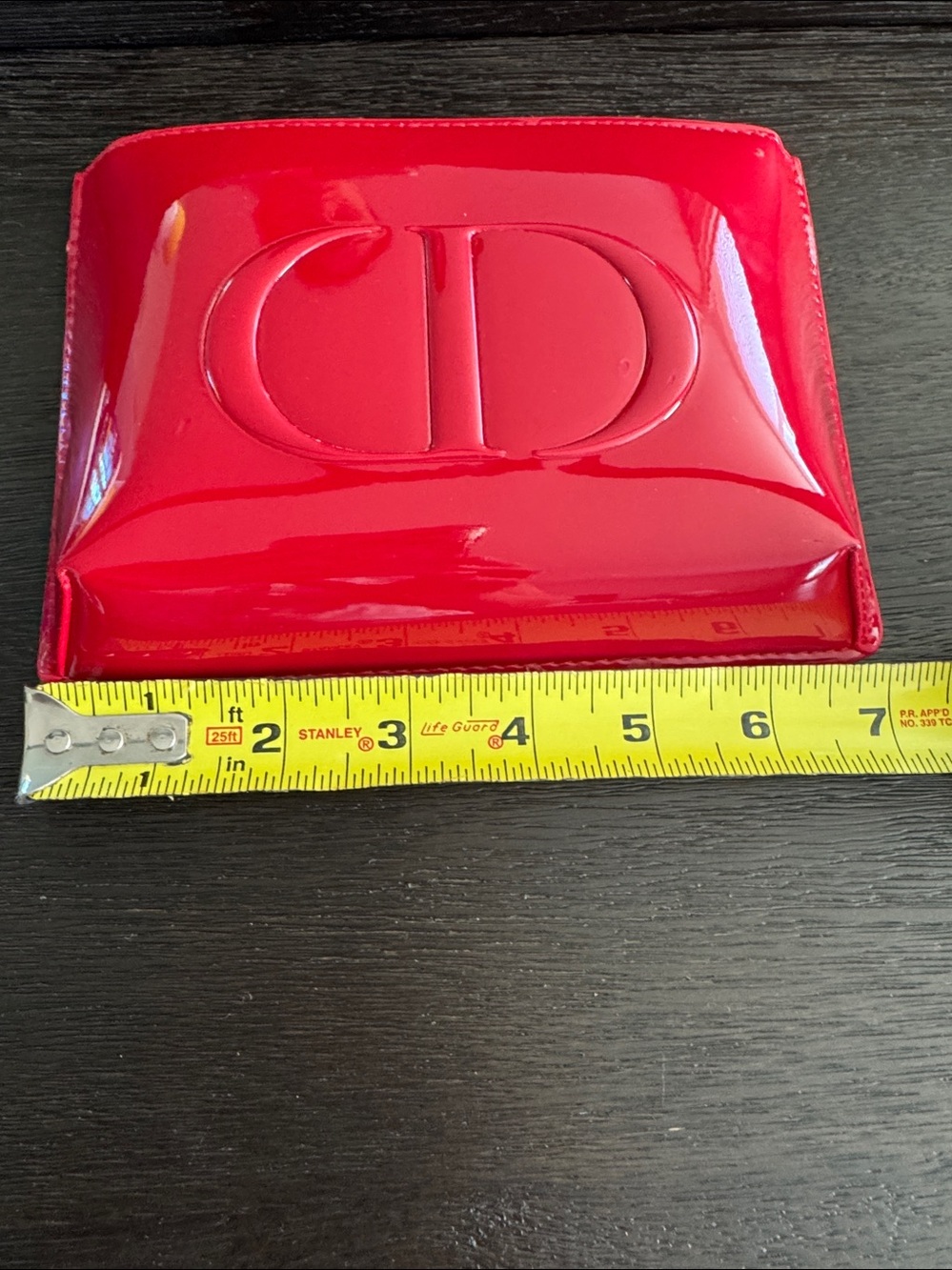 Dior trousse pouch Red shiny Patent CD Embossed cosmetic pouch - Picture 5 of 8